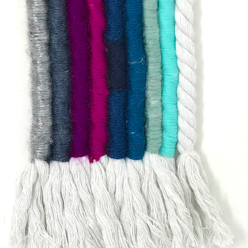 HUGE Rainbow Wall Hanging Art Textile Macrame - Picture 3 of 6